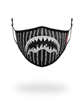 ADULT REVERSE SHARKS IN PARIS (BLACK) FORM FITTING FACE MASK